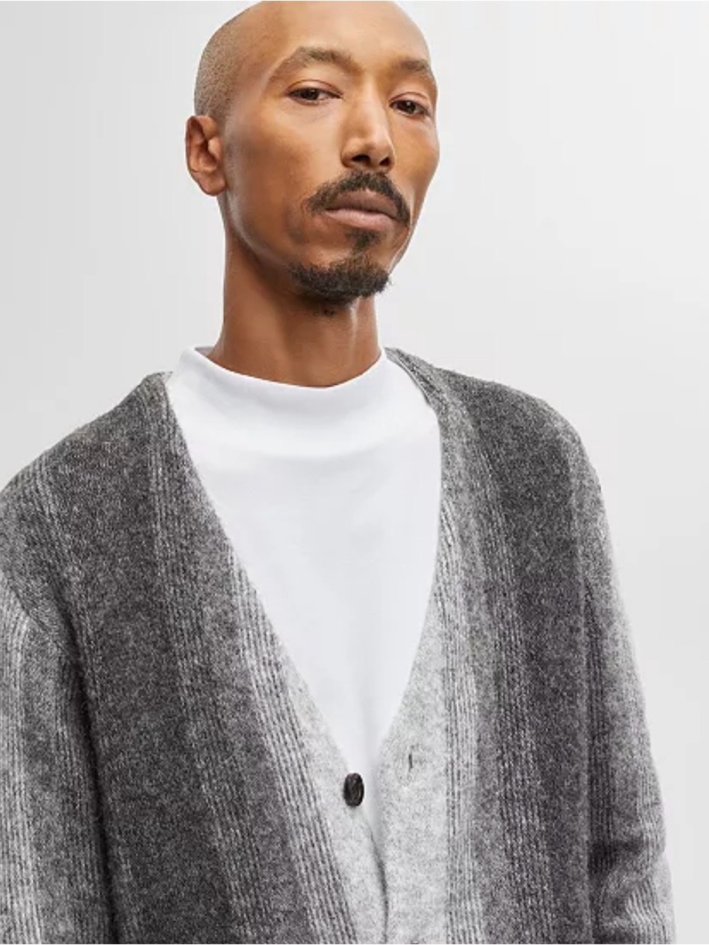 Men's Two-Tone Grey Ombre Cardigan